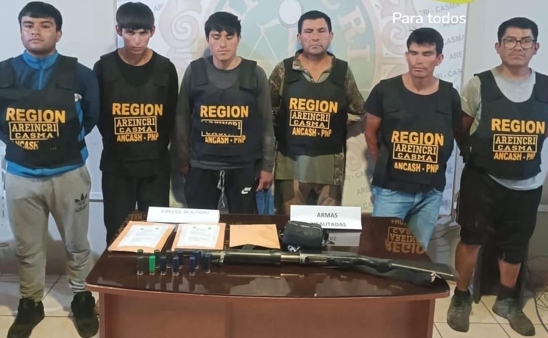Policía detiene a 6 sujetos que invadieron terreno en Casma