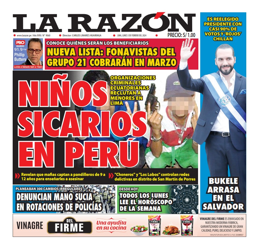 Portada Diario La Razón (05/02/2024)