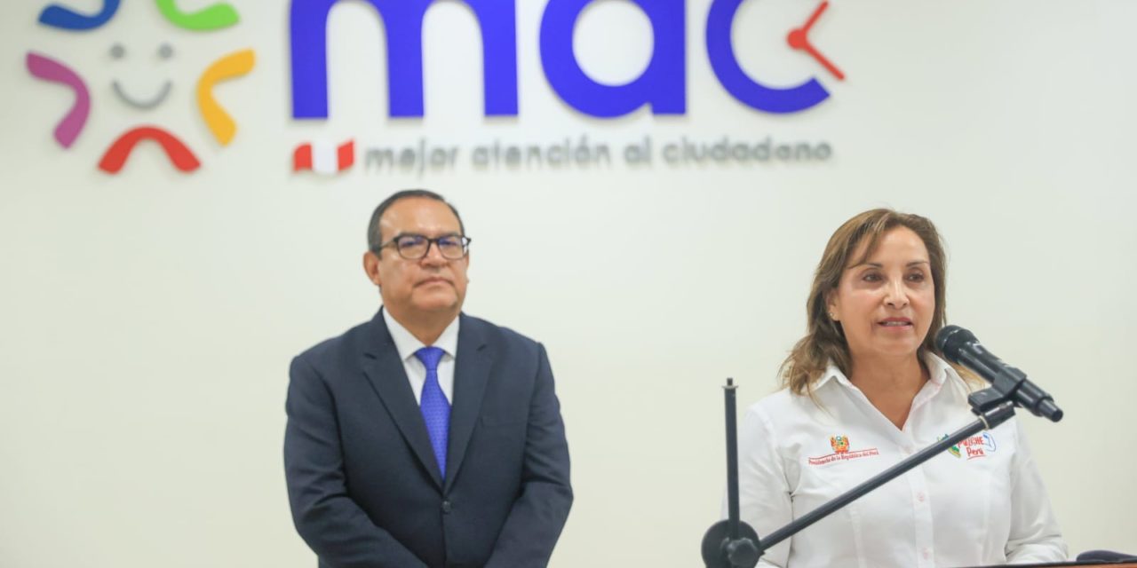 Dina Boluarte anuncia ampliación de centros MAC