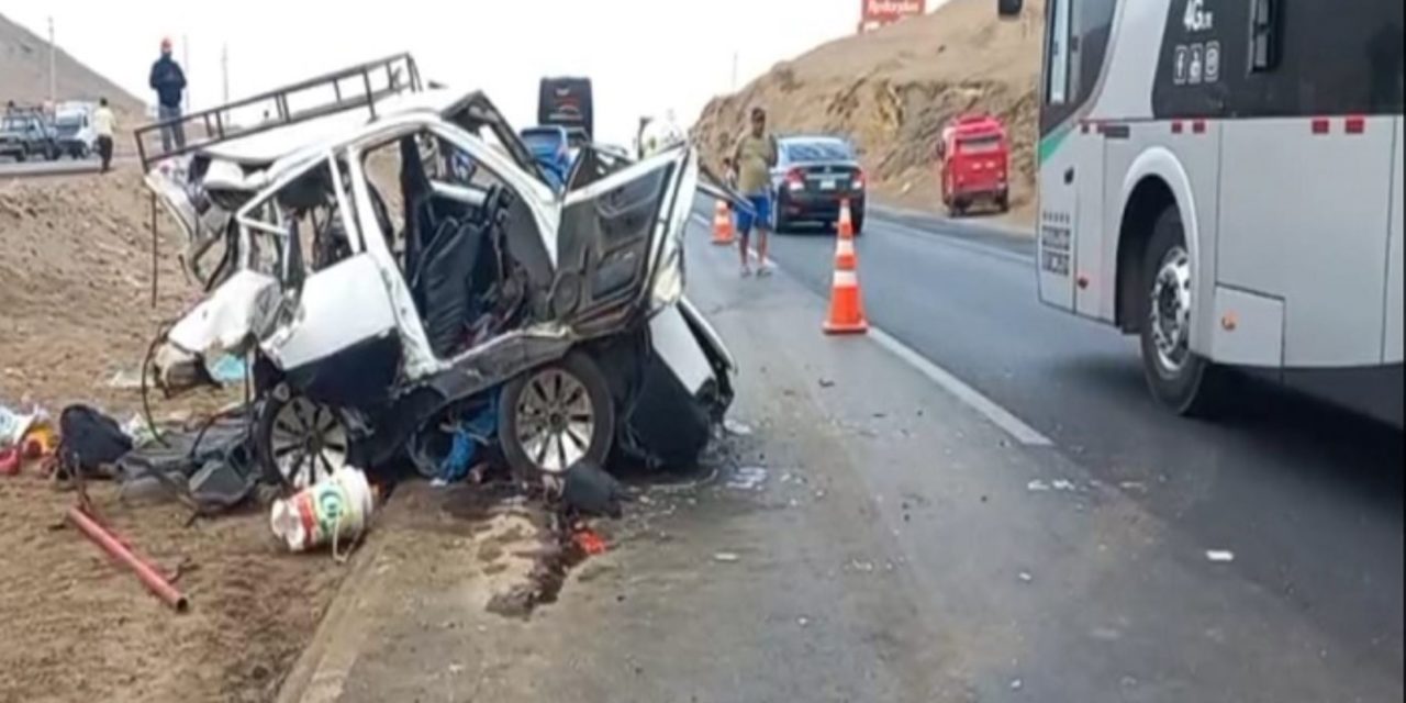 Impacto de bus interprovincial contra auto en Huacho deja 5 muertos