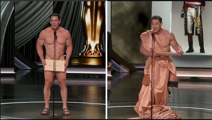 John Cena se desnuda y presenta premio Oscar a mejor diseño de vestuario