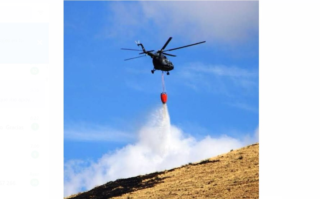 Fuerza Aérea del Perú combate incendio forestal en Nuevo Chimbote