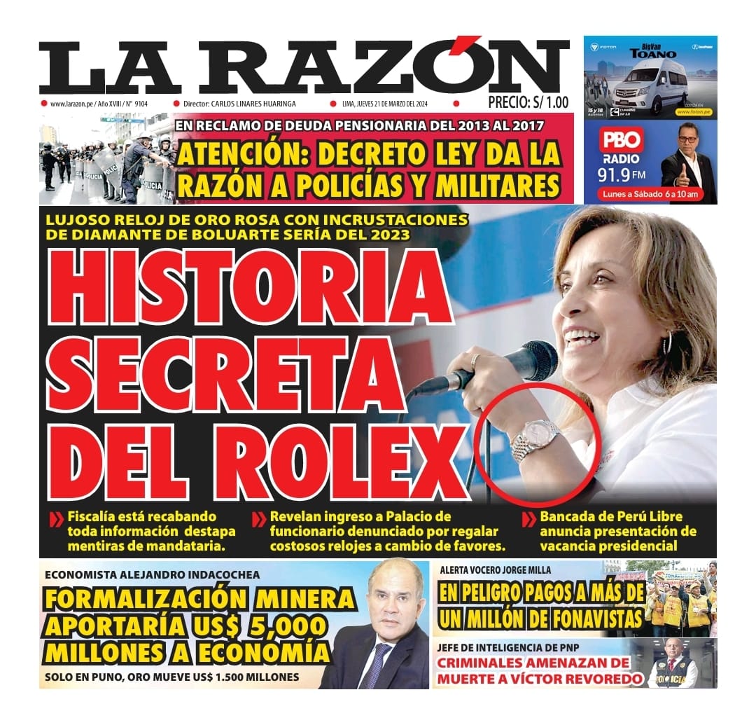 Portada Diario La Razón (21/03/2024)