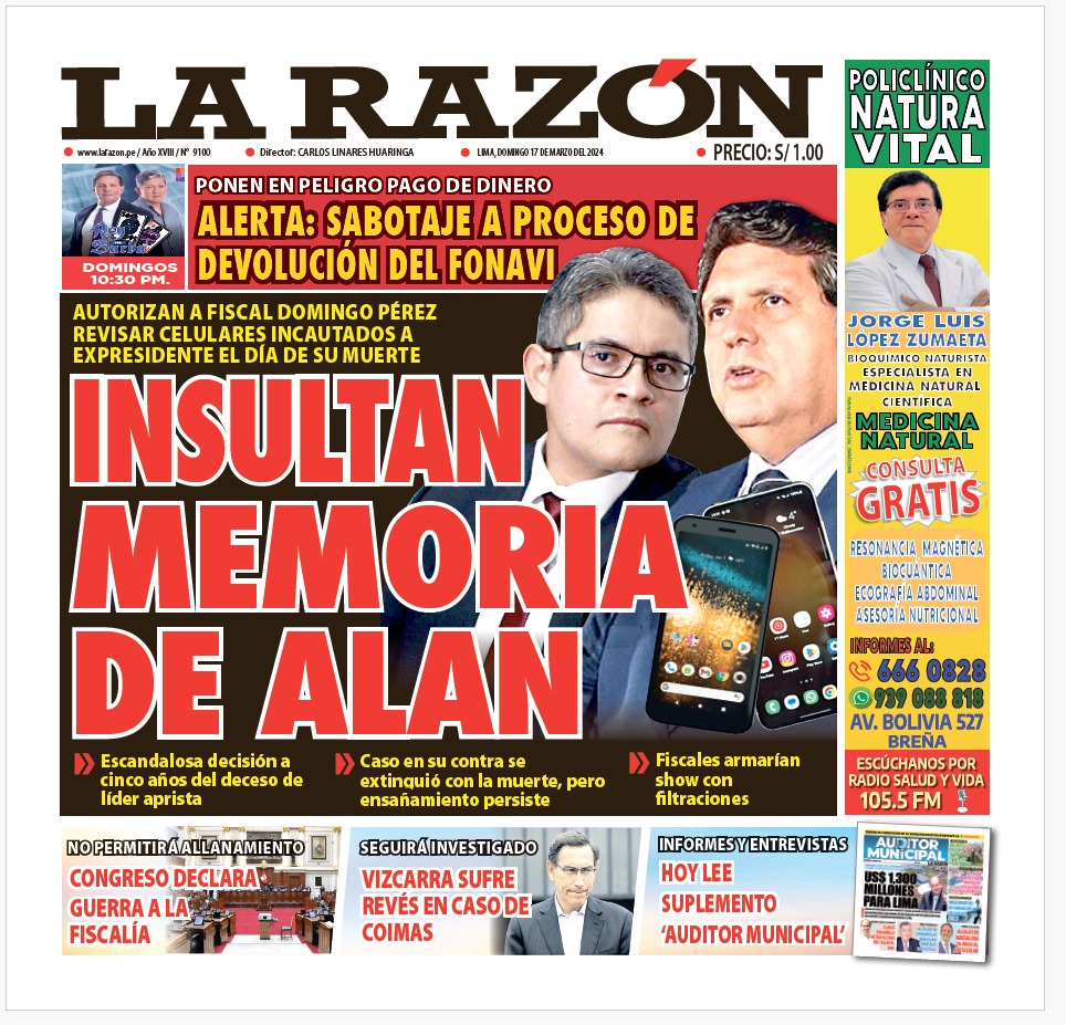 Portada Diario La Razón (17/03/2024)