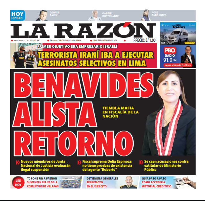 Portada Diario La Razón (09/03/2024)