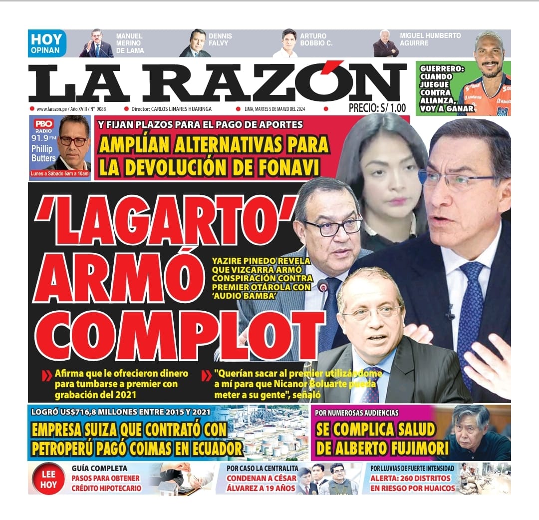 Portada Diario La Razón (05/03/2024)