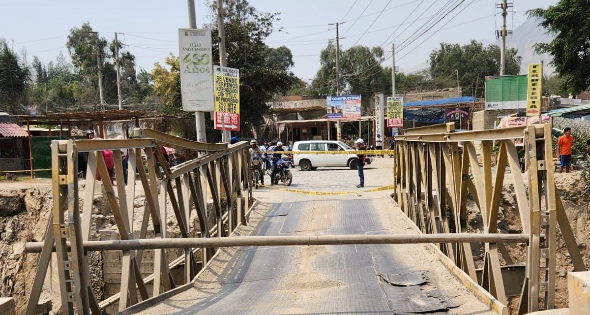 Colapsa puente Tambo Inga, que une Pachacamac y Cieneguilla