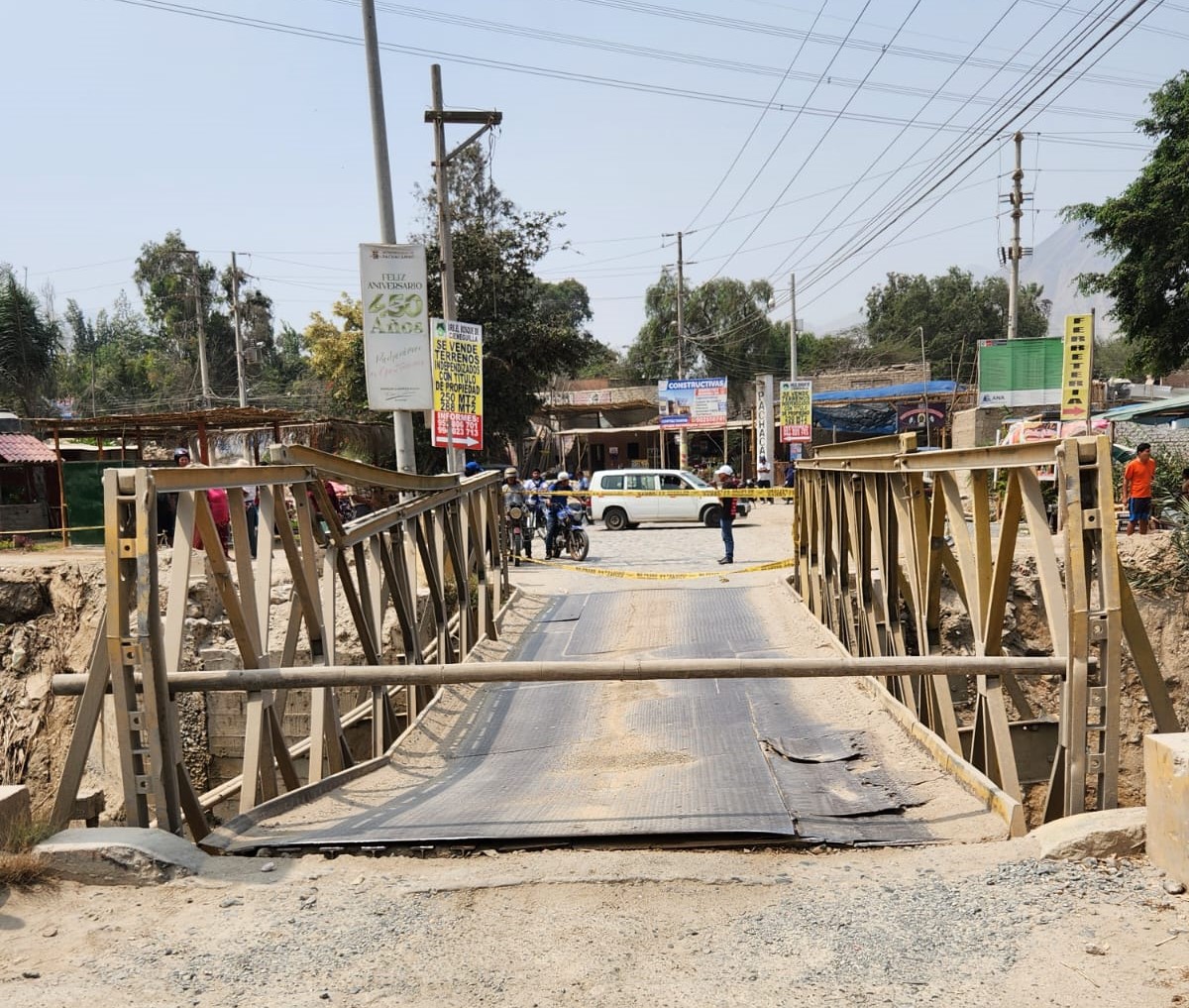 Colapsa puente Tambo Inga, que une Pachacamac y Cieneguilla