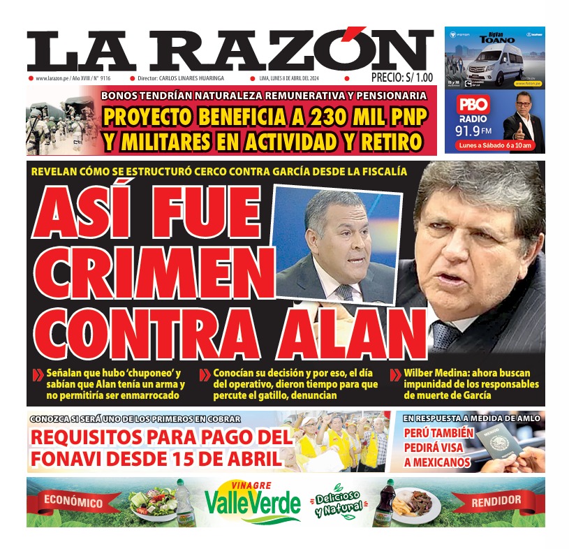 Portada Diario La Razón (08/04/2024)