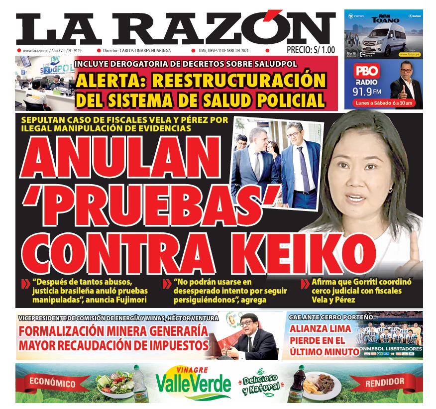 Portada Diario La Razón (11/04/2024)