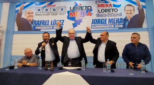 Rafael López Aliaga inicia campaña presidencial 2026 en Iquitos