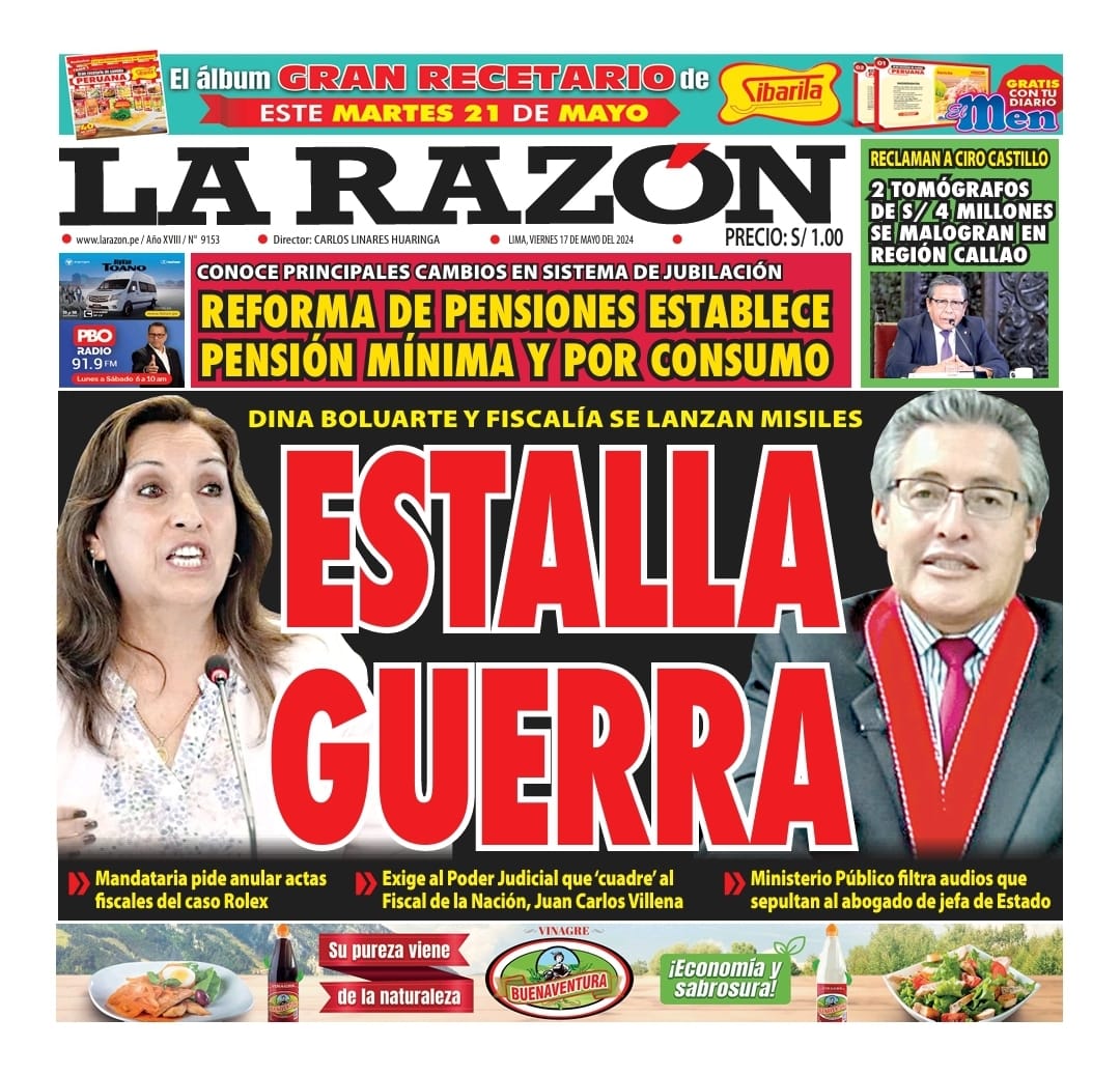 Portada Diario La Razón (17/05/2024)