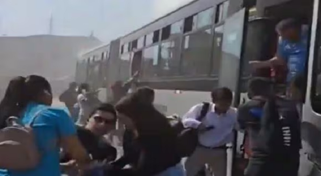 Metropolitano: 5 heridos en bus que se incendió en SMP