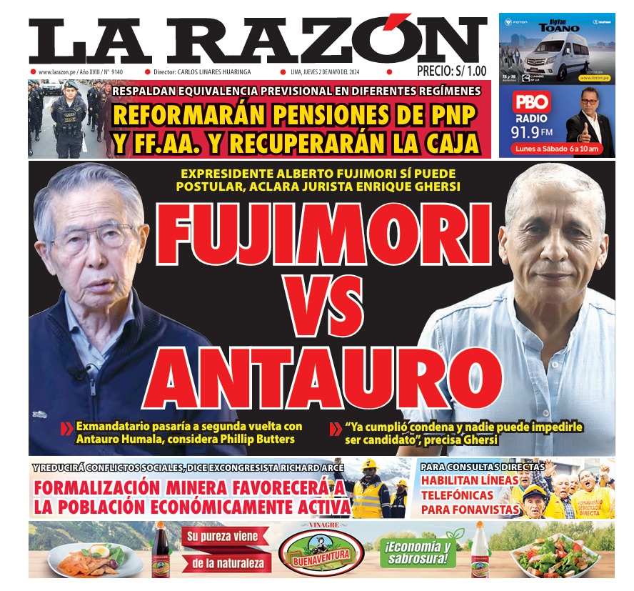 Portada Diario La Razón (02/05/2024)