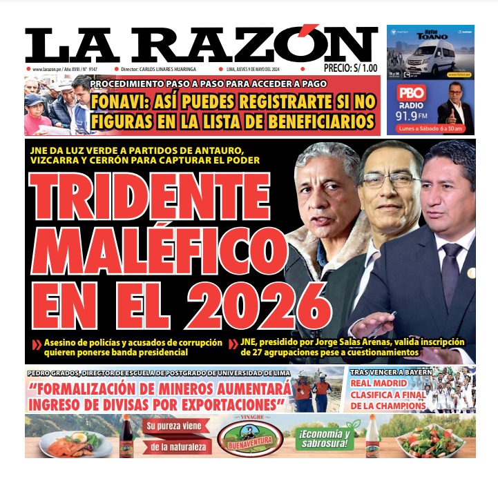 Portada Diario La Razón (09/05/2024)