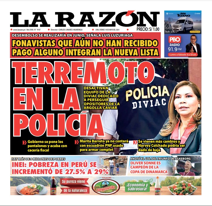 Portada Diario La Razón (10/05/2024)
