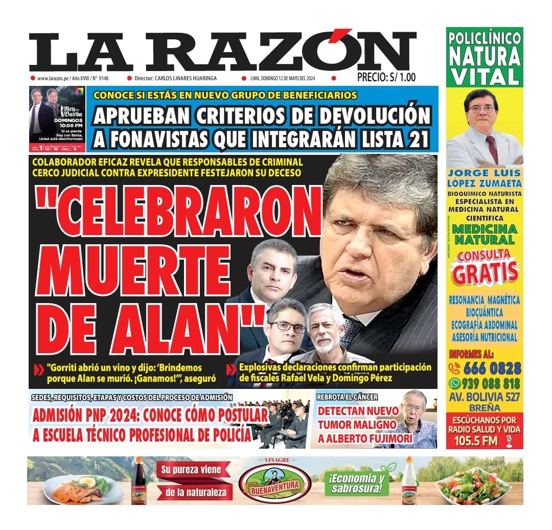 Portada Diario La Razón (12/05/2024)