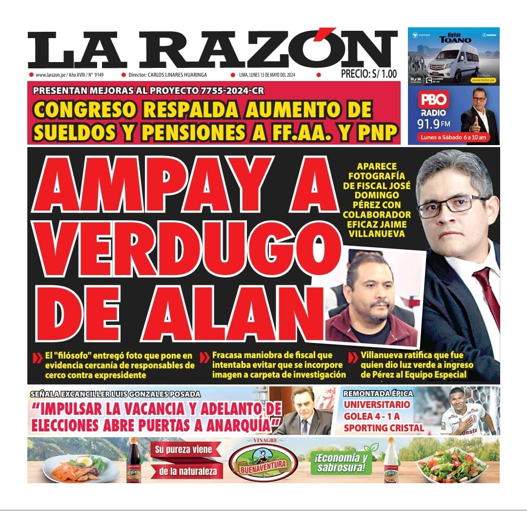 Portada Diario La Razón (13/05/2024)