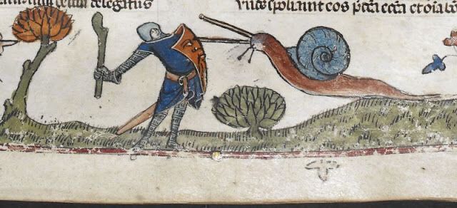 Cual es el origen de los caracoles guerreros en los manuscritos medievales