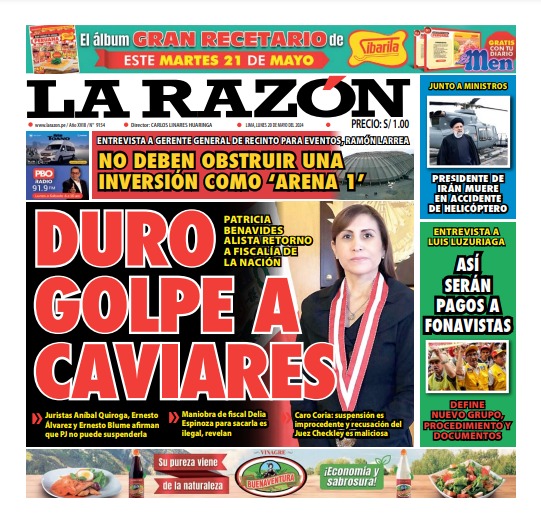 Portada Diario La Razón (20/05/2024)
