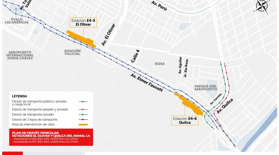 ¡Atención! Comienza desvío vehicular por obras en av. Faucett