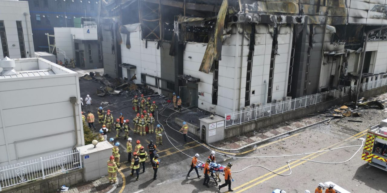 Corea del Sur: Incendio en fabrica de litio deja más de 20 muertos