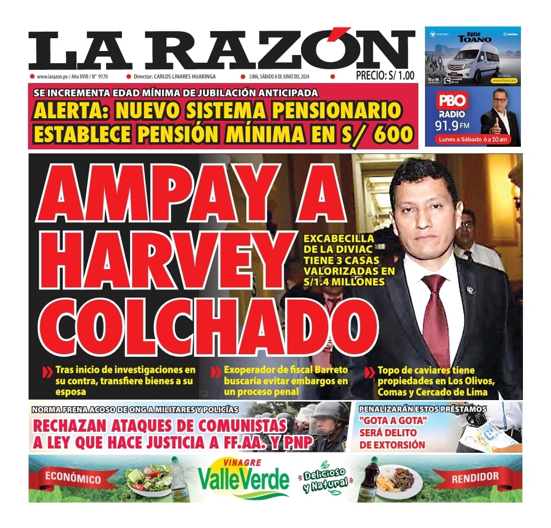 Portada Diario La Razón (08/06/2024)