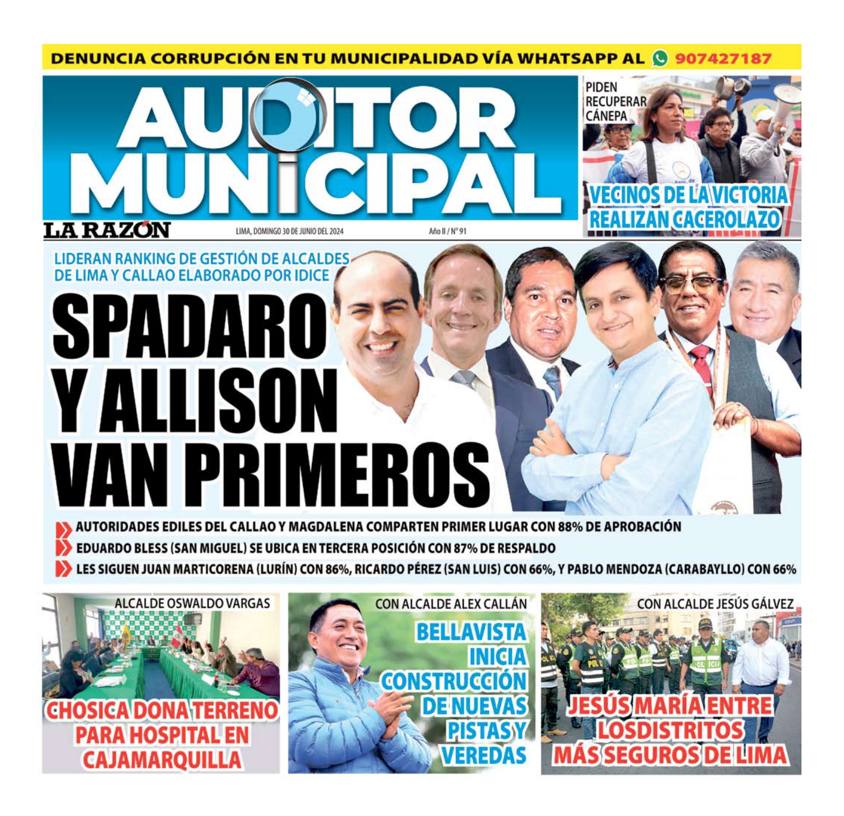 Auditor Municipal: Ranking de gestión de alcaldes de Lima y Callao