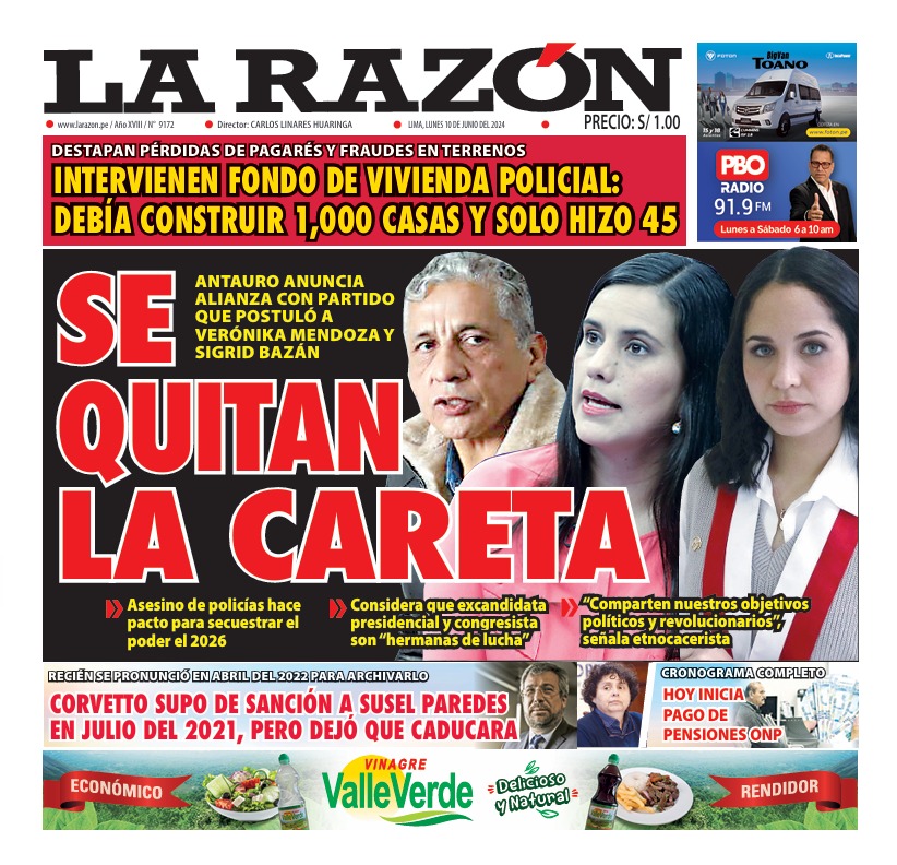 Portada Diario La Razón (10/06/2024)