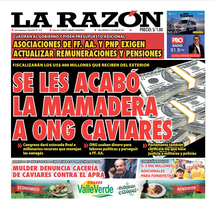 Portada Diario La Razón (12/06/2024)