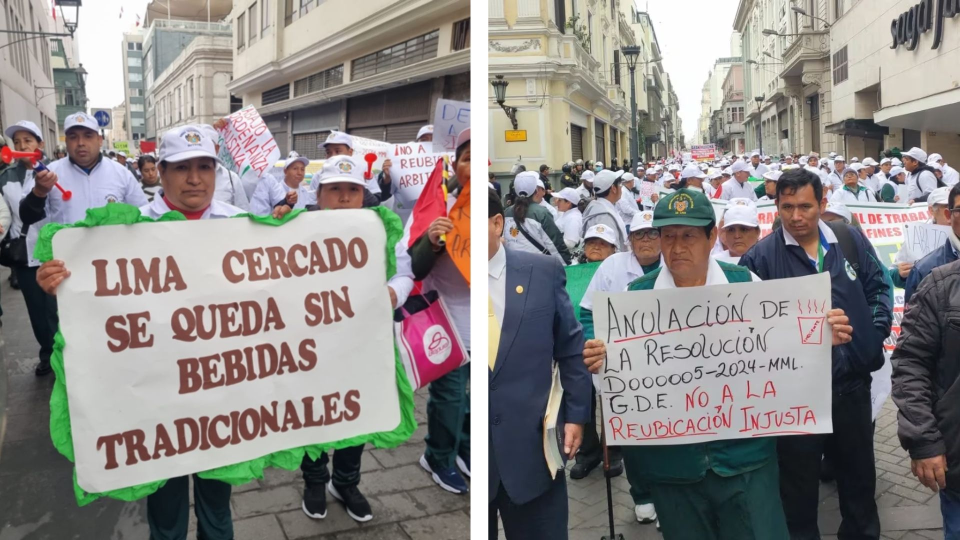 Emolienteros protestan por traslado lejos del Centro de Lima