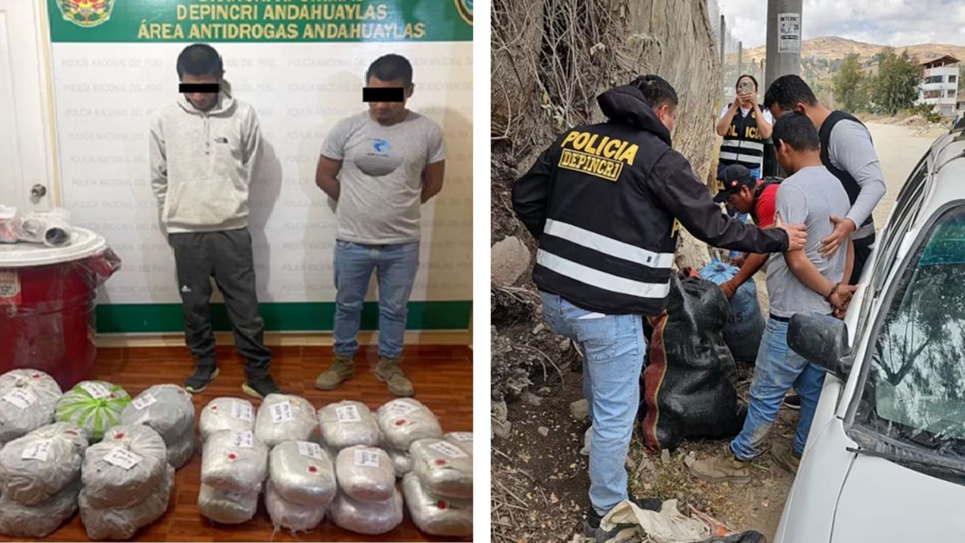 Apurímac: Detienen a sujetos con 33 kilos de marihuana