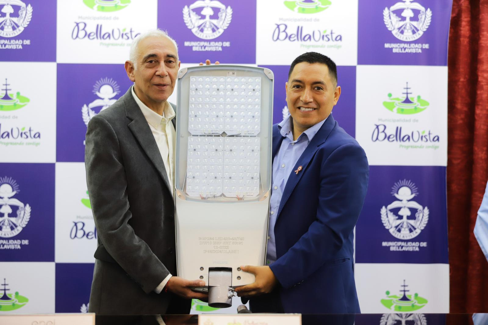 Bellavista firma convenio para la instalación de alumbrado público Led