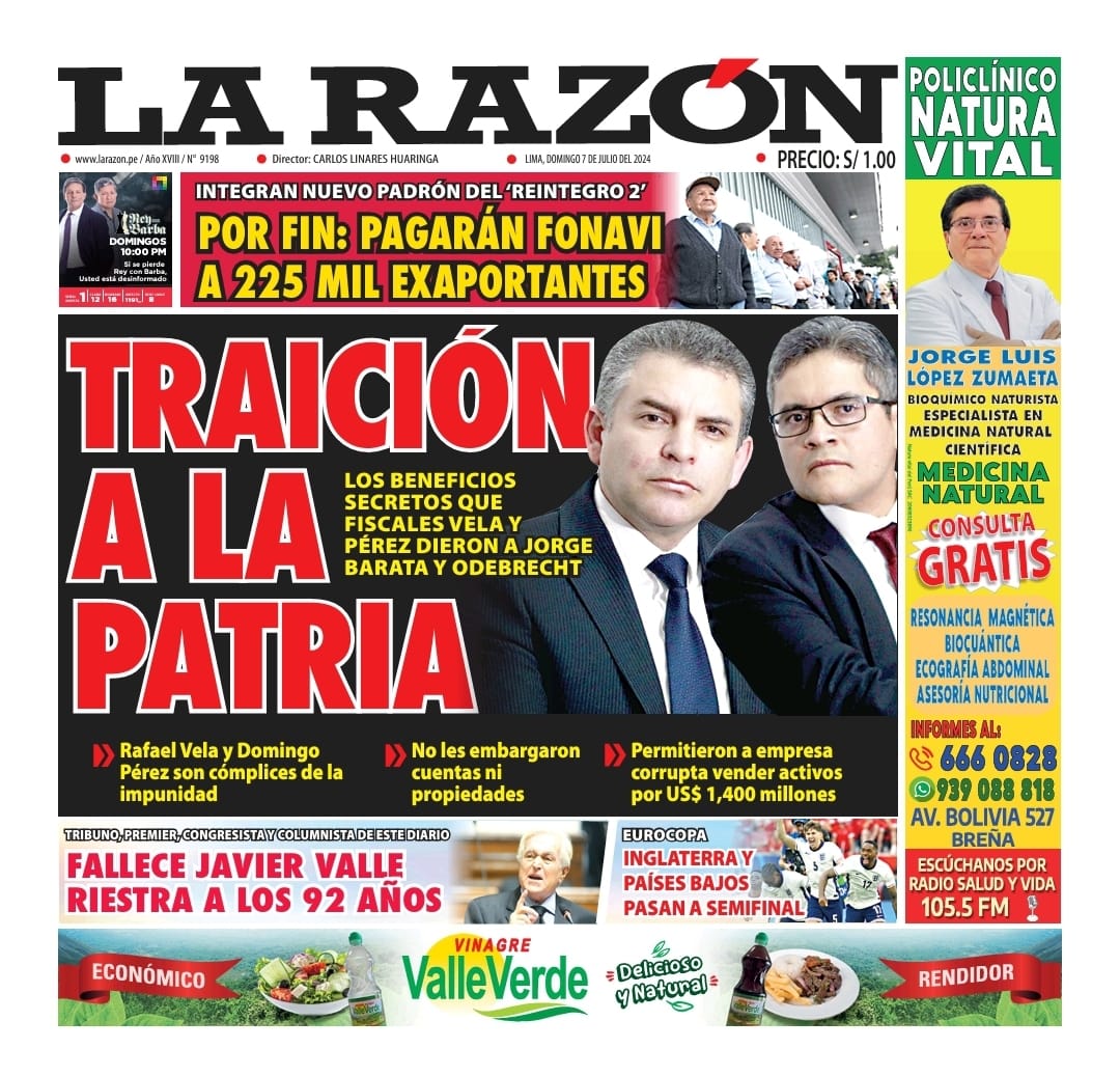 Portada Diario La Razón (07/07/2024)