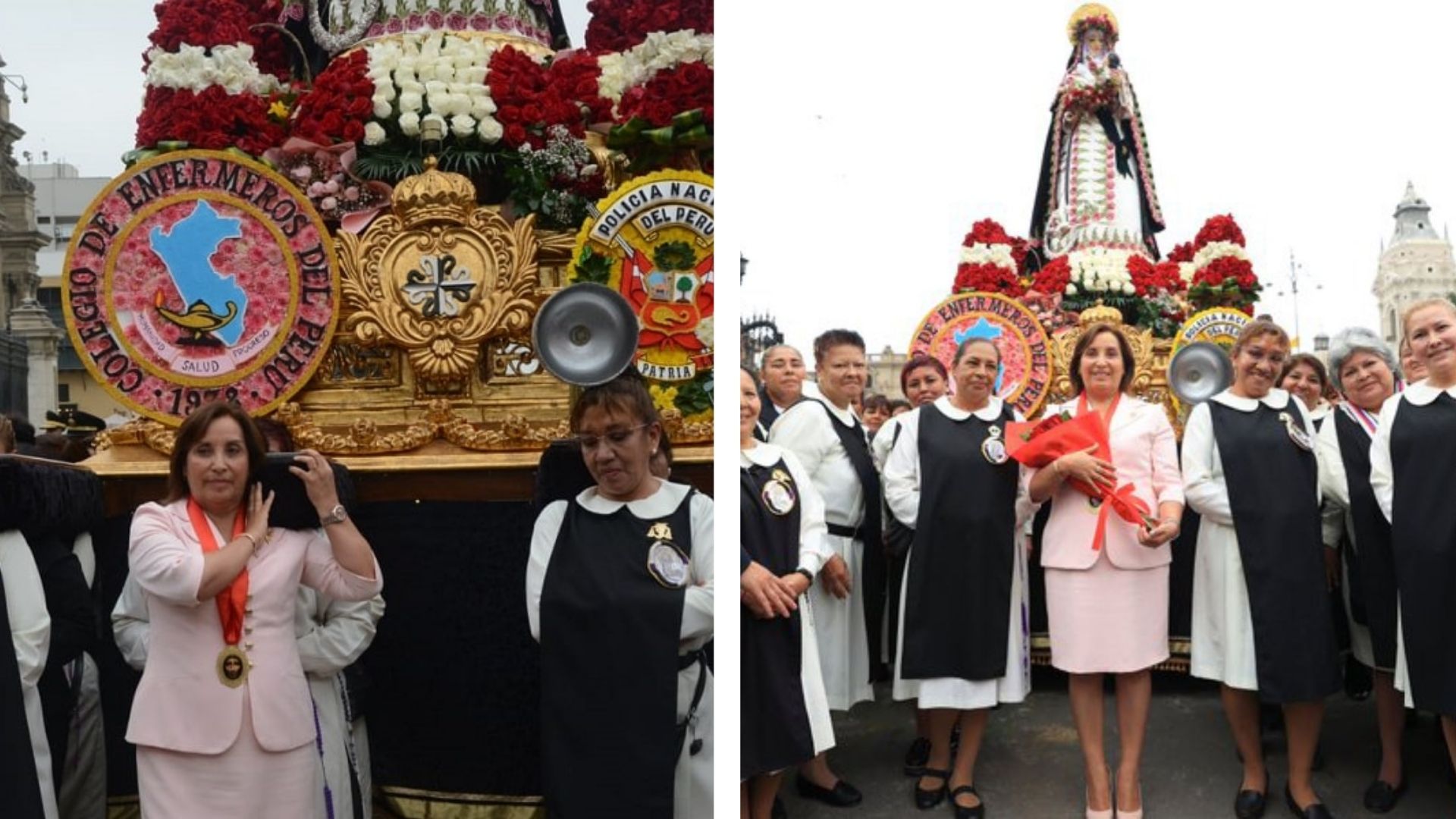 Presidenta Boluarte cargó el anda de Santa Rosa de Lima