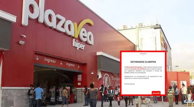 Plaza Vea: ¿A qué hora cierra sus tiendas hoy?