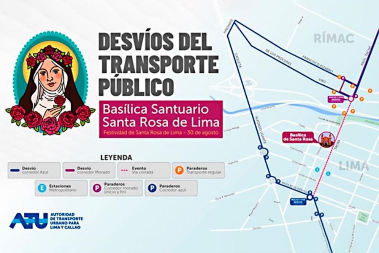 Transporte público se adapta para facilitar el acceso al santuario de Santa Rosa de Lima