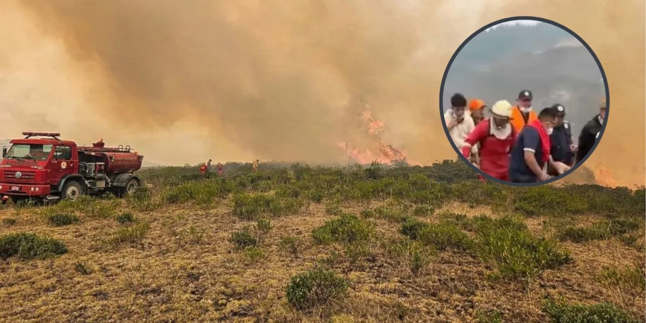 Un hombre resultó herido al intentar apagar incendio forestal