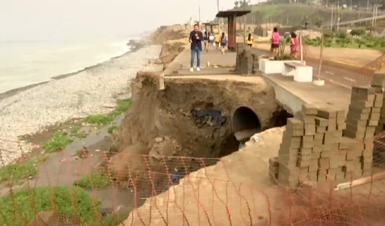 Costa Verde: se desploma parte de malecón de Miraflores