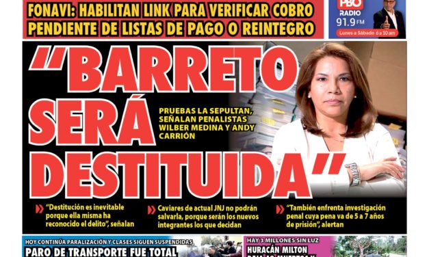 Portada Diario La Razón (11/10/2024)