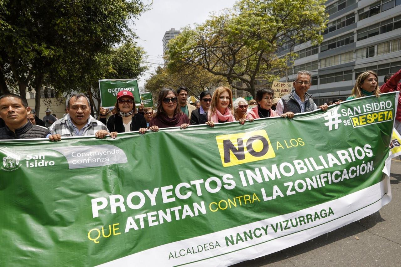 SAN ISIDRO: ANUNCIAN MARCHA HACIA INDECOPI PARA ENTREGAR MEMORIAL EN RECHAZO A PROYECTOS VIS