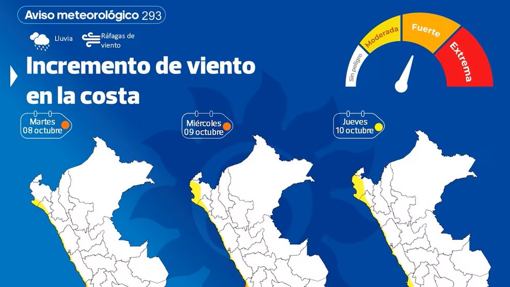 Senamhi anticipa fenómeno meteorológico intenso a partir de mañana