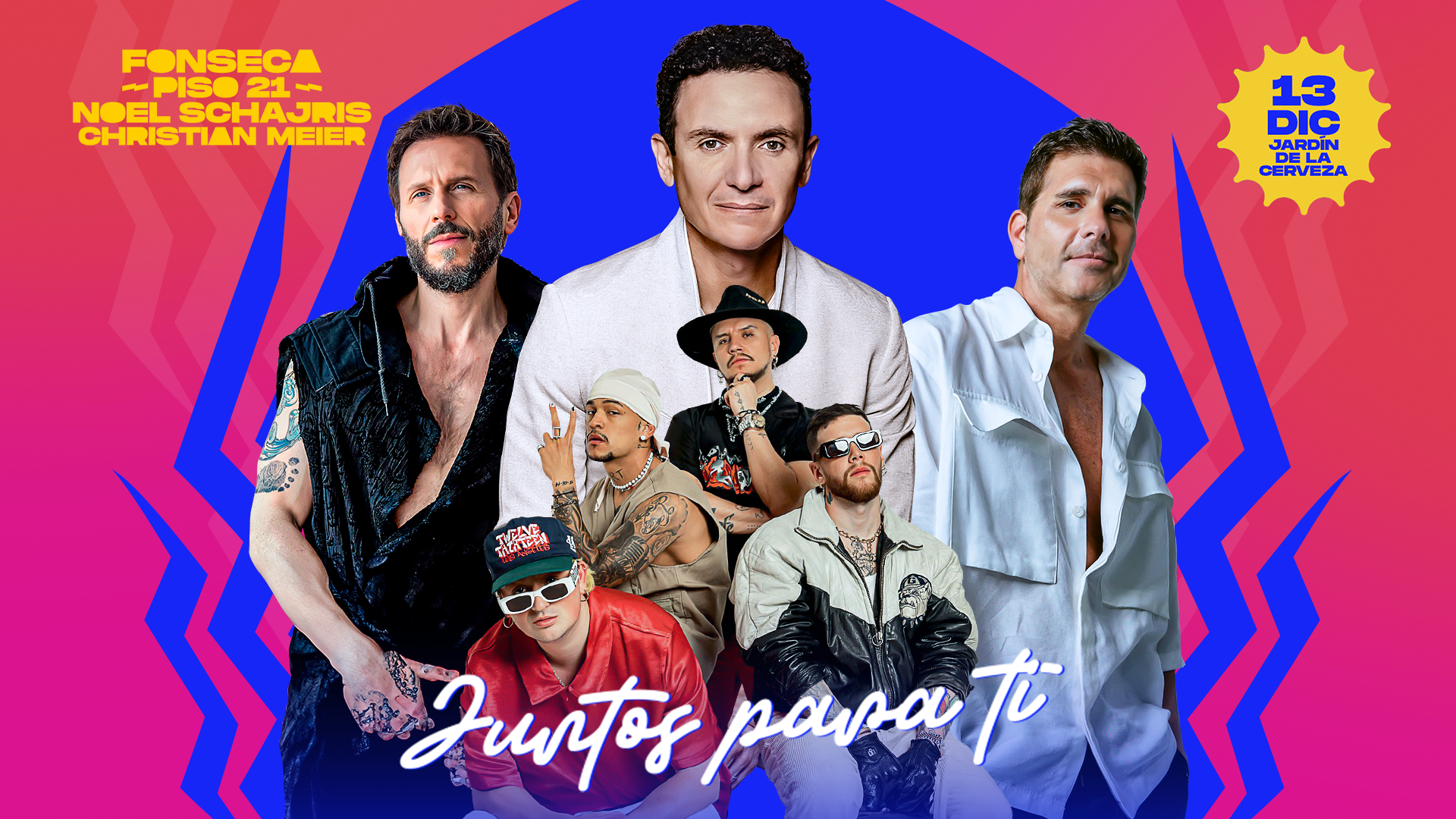 Fonseca, Noel Schajris, Christian Meier y Piso 21 se unen en concierto “Juntos para ti” en Arequipa