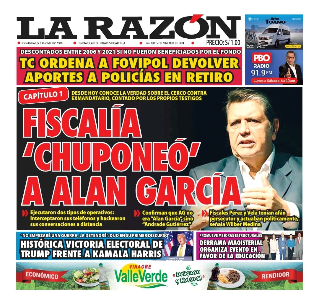 Portada Diario La Razón (07/11/2024)