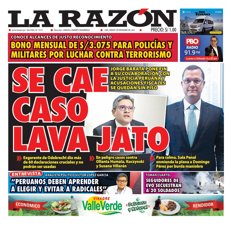 Portada Diario La Razón (02/11/2024)