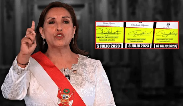 Dina Boluarte firmó actas de forma diferente tras su operación