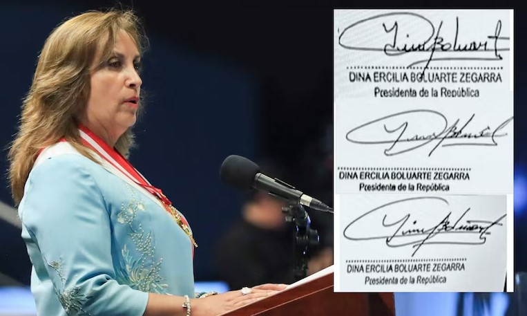 Descubren incongruencias en firmas de Dina Boluarte