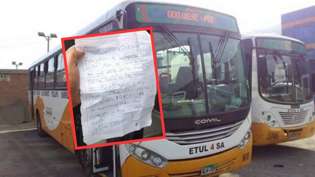 Amenaza extorsiva en SJL: exigen S/50,000 a empresa de transporte