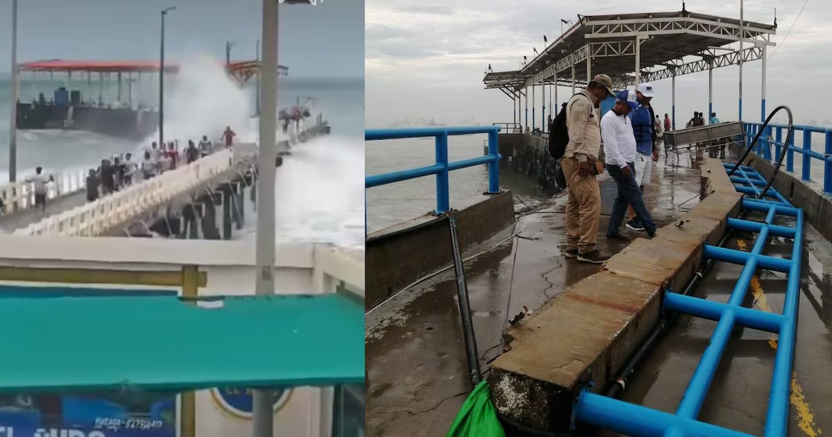 Piura: Olas destruyen muelle artesanal El Ñuro