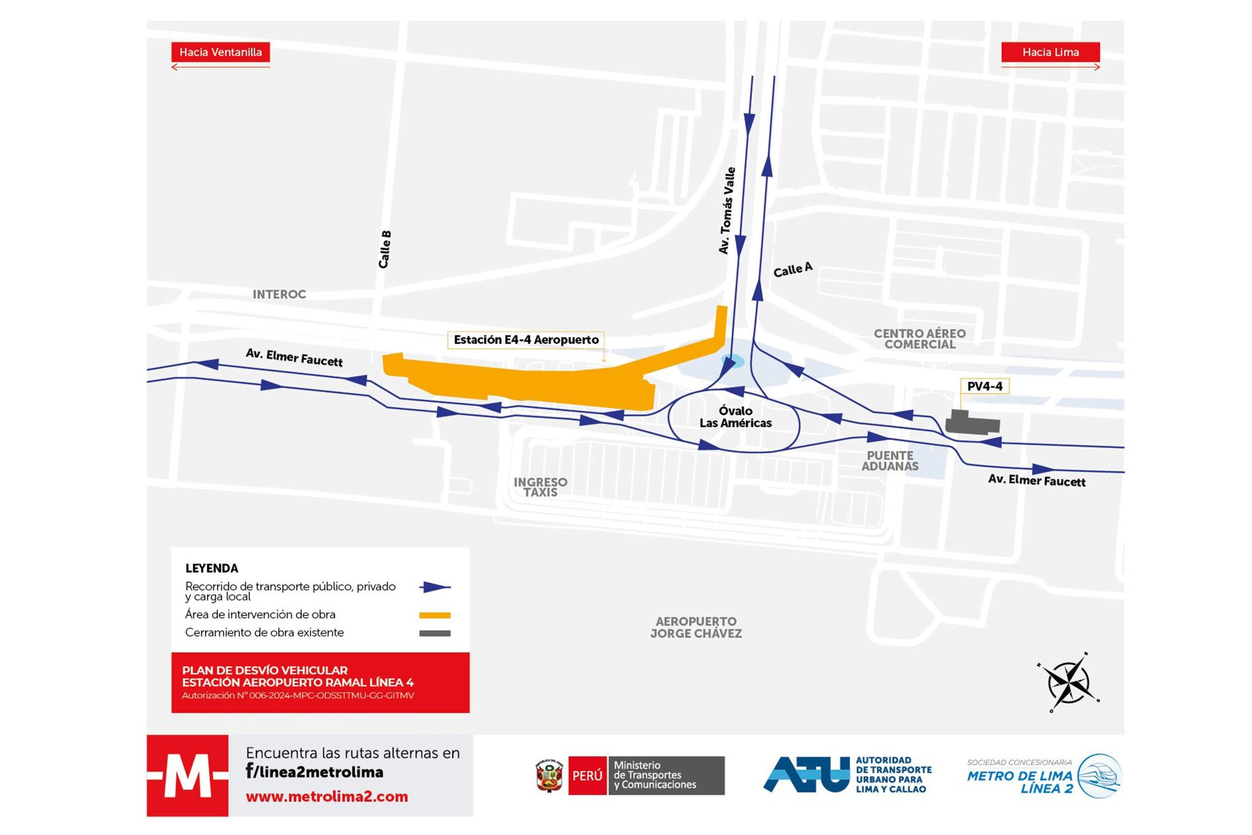 Nuevo plan de desvío vehicular por obras del Metro de Lima entrará en vigor el 19 de enero